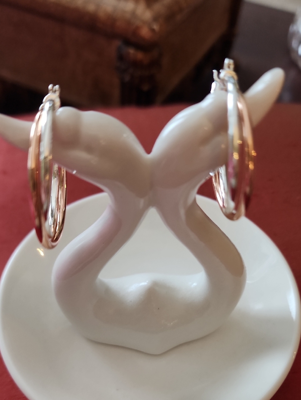 ANNE KLEIN Classic Rose Gold & Silver Hoop Earrings - Women's Jewelry
